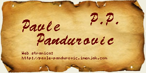 Pavle Pandurović vizit kartica